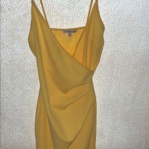 yellow tight fitted dress